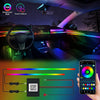 Acrylic Interior Car LED Strip Light with Wireless APP, RGB 10 in 1 with 175 inches 593 LEDs Fiber Optic Ambient Lighting Kits, 16 Million Colors Sound Active Function Car Neon Lights