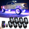 LupuAuto RGB LED Rock Lights, with Phone App/Remote Control & Timing & Music Mode Rock Lights Kits, Waterproof Underglow Light for Jeep ATV RZR UTV SUV Off Road AUTO Motorcycle