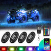 16 Pods RGB LED Rock Lights for Trucks Jeep Pickup Golf Cart Offroad RV UTV ATV SUV, Waterproof Multicolor Underglow Kit for Cars with APP Music Mode, Vehicle Underbody Light Underneath Accent 12-18V