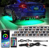 16 Pods RGB LED Rock Lights for Trucks Jeep Pickup Golf Cart Offroad RV UTV ATV SUV, Waterproof Multicolor Underglow Kit for Cars with APP Music Mode, Vehicle Underbody Light Underneath Accent 12-18V