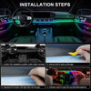 Acrylic Interior Car LED Strip Light with Wireless APP, RGB 10 in 1 with 175 inches 593 LEDs Fiber Optic Ambient Lighting Kits, 16 Million Colors Sound Active Function Car Neon Lights