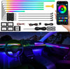 Acrylic Interior Car LED Strip Light with Wireless APP, RGB 10 in 1 with 175 inches 593 LEDs Fiber Optic Ambient Lighting Kits, 16 Million Colors Sound Active Function Car Neon Lights