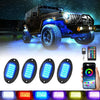 16 Pods RGB LED Rock Lights for Trucks Jeep Pickup Golf Cart Offroad RV UTV ATV SUV, Waterproof Multicolor Underglow Kit for Cars with APP Music Mode, Vehicle Underbody Light Underneath Accent 12-18V