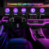 Interior Car LED Strip Lights with Wireless APP and Remote Control, RGB 5 in 1 Ambient Lighting Kits with 236 inches Fiber Optic, 16 Million Colors Car Neon Lights, Sync to Music