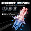 2Pcs H4 LED Headlight Bulb CSP Fanless for Car Motorcycle H4 9003 HB2 LED Hi/Lo High and Low Beam Motorbike Headlamp 12V