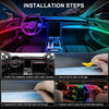 Acrylic Interior Car LED Strip Light with Wireless APP, RGB 10 in 1 with 175 inches 593 LEDs Fiber Optic Ambient Lighting Kits, 16 Million Colors Sound Active Function Car Neon Lights