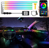 Acrylic Interior Car LED Strip Light with Wireless APP, RGB 10 in 1 with 175 inches 593 LEDs Fiber Optic Ambient Lighting Kits, 16 Million Colors Sound Active Function Car Neon Lights