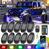 16 Pods RGB LED Rock Lights for Trucks Jeep Pickup Golf Cart Offroad RV UTV ATV SUV, Waterproof Multicolor Underglow Kit for Cars with APP Music Mode, Vehicle Underbody Light Underneath Accent 12-18V