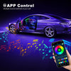 Acrylic Interior Car LED Strip Light with Wireless APP, RGB 10 in 1 with 175 inches 593 LEDs Fiber Optic Ambient Lighting Kits, 16 Million Colors Sound Active Function Car Neon Lights