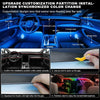 Acrylic Interior Car LED Strip Light with Wireless APP, RGB 10 in 1 with 175 inches 593 LEDs Fiber Optic Ambient Lighting Kits, 16 Million Colors Sound Active Function Car Neon Lights