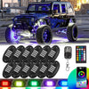 16 Pods RGB LED Rock Lights for Trucks Jeep Pickup Golf Cart Offroad RV UTV ATV SUV, Waterproof Multicolor Underglow Kit for Cars with APP Music Mode, Vehicle Underbody Light Underneath Accent 12-18V