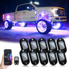 LupuAuto RGB LED Rock Lights, with Phone App/Remote Control & Timing & Music Mode Rock Lights Kits, Waterproof Underglow Light for Jeep ATV RZR UTV SUV Off Road AUTO Motorcycle