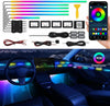 Acrylic Interior Car LED Strip Light with Wireless APP, RGB 10 in 1 with 175 inches 593 LEDs Fiber Optic Ambient Lighting Kits, 16 Million Colors Sound Active Function Car Neon Lights