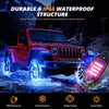 16 Pods RGB LED Rock Lights for Trucks Jeep Pickup Golf Cart Offroad RV UTV ATV SUV, Waterproof Multicolor Underglow Kit for Cars with APP Music Mode, Vehicle Underbody Light Underneath Accent 12-18V