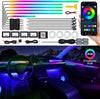 Acrylic Interior Car LED Strip Light with Wireless APP, RGB 10 in 1 with 175 inches 593 LEDs Fiber Optic Ambient Lighting Kits, 16 Million Colors Sound Active Function Car Neon Lights