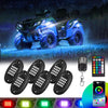 16 Pods RGB LED Rock Lights for Trucks Jeep Pickup Golf Cart Offroad RV UTV ATV SUV, Waterproof Multicolor Underglow Kit for Cars with APP Music Mode, Vehicle Underbody Light Underneath Accent 12-18V