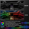 Acrylic Interior Car LED Strip Light with Wireless APP, RGB 10 in 1 with 175 inches 593 LEDs Fiber Optic Ambient Lighting Kits, 16 Million Colors Sound Active Function Car Neon Lights