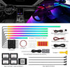 Acrylic Interior Car LED Strip Light with Wireless APP, RGB 10 in 1 with 175 inches 593 LEDs Fiber Optic Ambient Lighting Kits, 16 Million Colors Sound Active Function Car Neon Lights