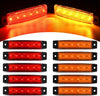 Nilight TL-14 10PCS 3.8” 6 Amber Indicator Rear Side Truck Trailer RV Cab Boat Bus Lorry LED Marker Clearance Light, 2 Years Warranty