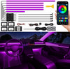 Acrylic Interior Car LED Strip Light with Wireless APP, RGB 10 in 1 with 175 inches 593 LEDs Fiber Optic Ambient Lighting Kits, 16 Million Colors Sound Active Function Car Neon Lights