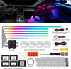 Acrylic Interior Car LED Strip Light with Wireless APP, RGB 10 in 1 with 175 inches 593 LEDs Fiber Optic Ambient Lighting Kits, 16 Million Colors Sound Active Function Car Neon Lights