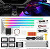 Acrylic Interior Car LED Strip Light with Wireless APP, RGB 10 in 1 with 175 inches 593 LEDs Fiber Optic Ambient Lighting Kits, 16 Million Colors Sound Active Function Car Neon Lights