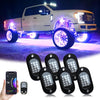 LupuAuto RGB LED Rock Lights, with Phone App/Remote Control & Timing & Music Mode Rock Lights Kits, Waterproof Underglow Light for Jeep ATV RZR UTV SUV Off Road AUTO Motorcycle