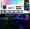 Acrylic Interior Car LED Strip Light with Wireless APP, RGB 10 in 1 with 175 inches 593 LEDs Fiber Optic Ambient Lighting Kits, 16 Million Colors Sound Active Function Car Neon Lights