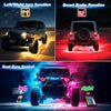 16 Pods RGB LED Rock Lights for Trucks Jeep Pickup Golf Cart Offroad RV UTV ATV SUV, Waterproof Multicolor Underglow Kit for Cars with APP Music Mode, Vehicle Underbody Light Underneath Accent 12-18V