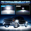 16 Pods RGB LED Rock Lights for Trucks Jeep Pickup Golf Cart Offroad RV UTV ATV SUV, Waterproof Multicolor Underglow Kit for Cars with APP Music Mode, Vehicle Underbody Light Underneath Accent 12-18V